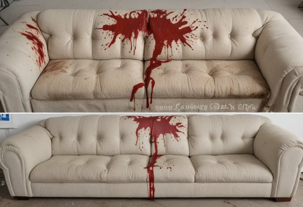 پاک کردن لکه خون از روی مبل