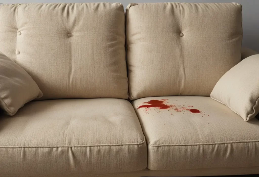 پاک کردن لکه خون از روی مبل