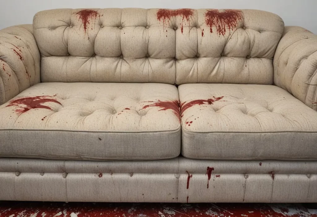 پاک کردن لکه خون از روی مبل