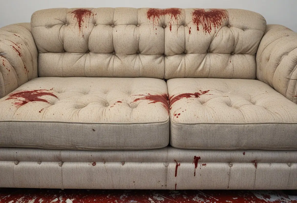 پاک کردن لکه خون از روی مبل