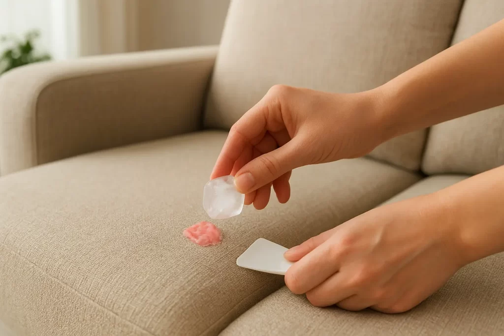 پاک کردن آدامس از مبل